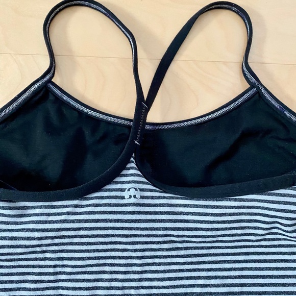 Black and grey stripped Lululemon tank top - Picture 4 of 5